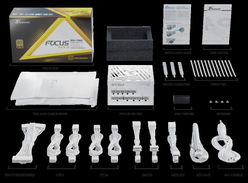 Seasonic FOCUS-GX-750-V4-WHITE (750W 80+ Gold) - Alimentation - 8