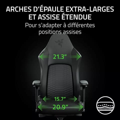 Razer Iskur V2 NewGen Noir - Siège PC - Cybertek.fr - 7