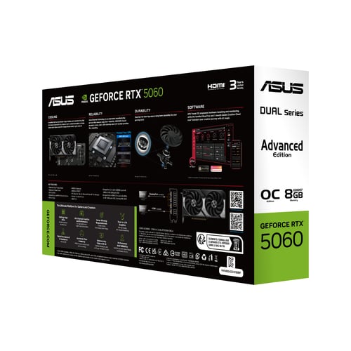 Asus Dual GeForce RTX 5060 8GB OC Edition Advanced - Carte graphique - 5
