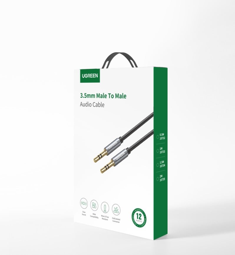 Câble audio Jack 3.5mm mâle/mâle - 2m - Connectique TV/Hifi/Video - 1