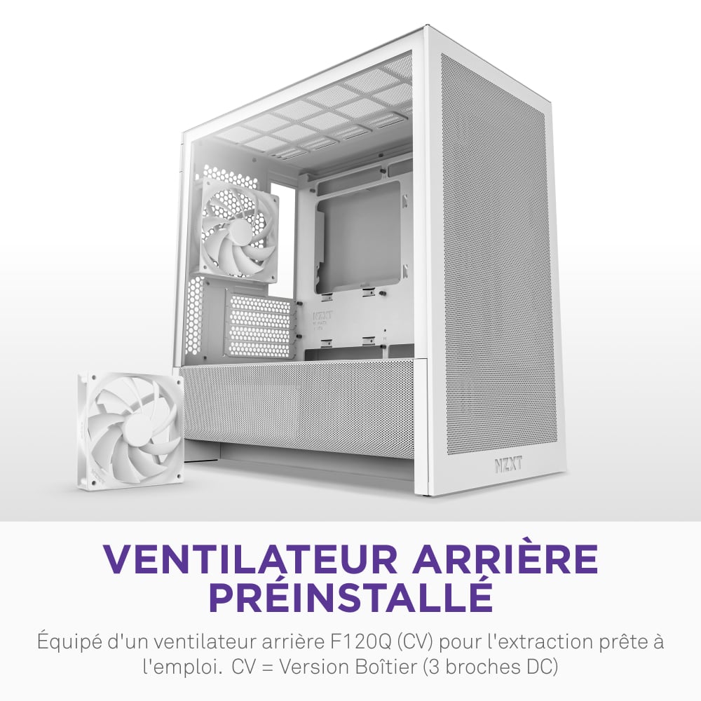 NZXT H3 Flow Blanc Blanc - Boîtier PC NZXT - Cybertek.fr - 12