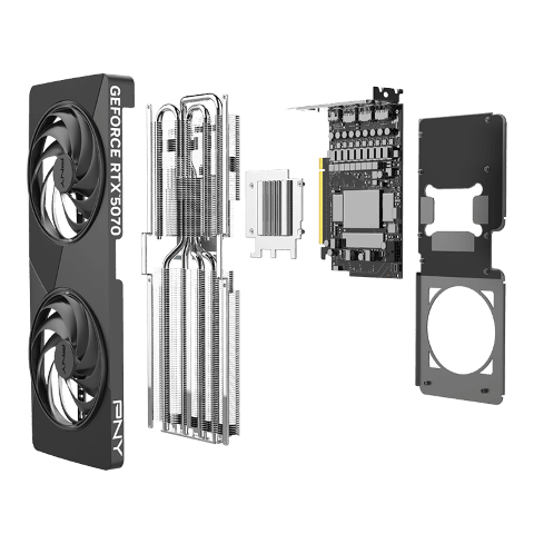 PNY GeForce RTX 5070 12Go Slim Dual Fan Overclocked - Carte graphique - 4