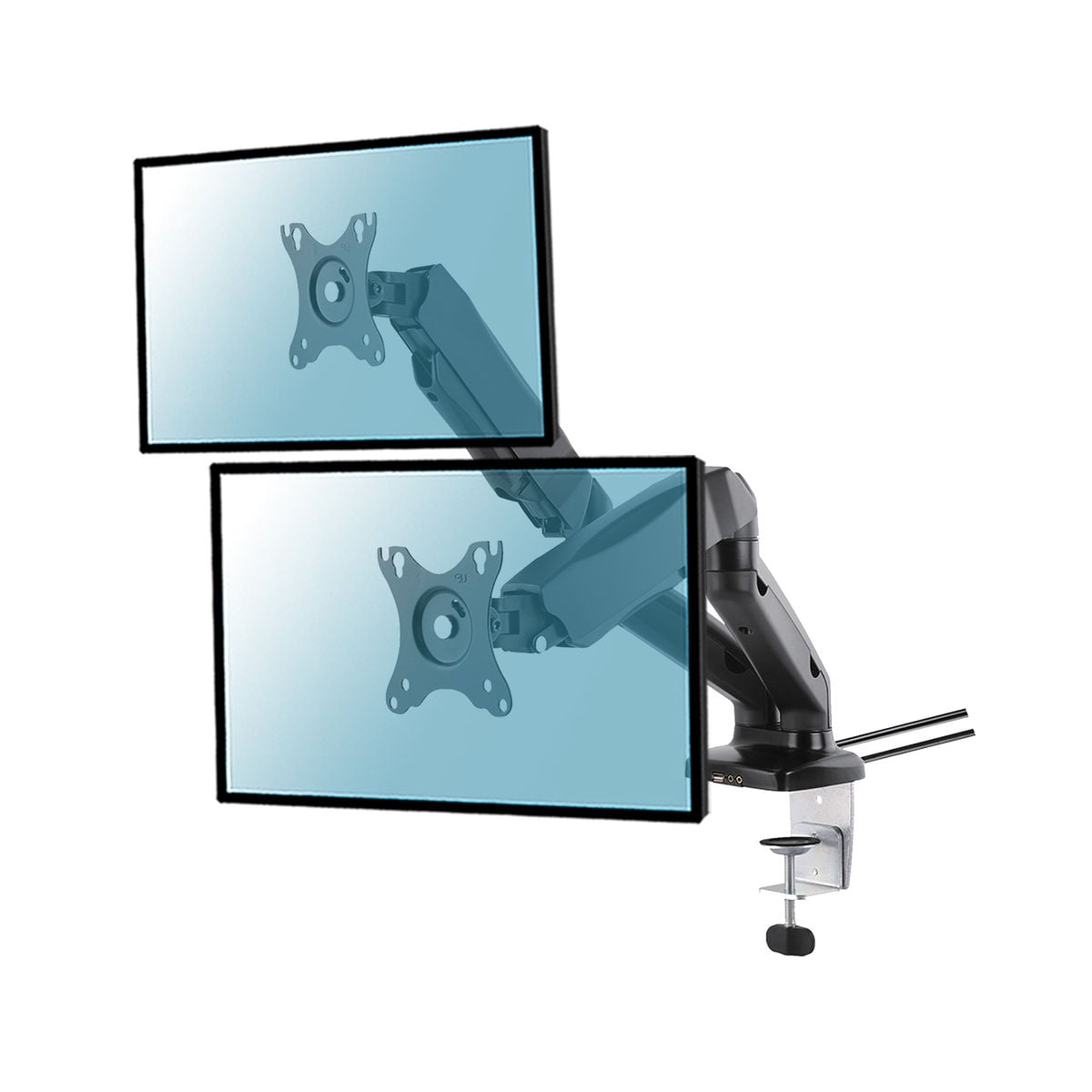 Support Full Motion 2 écrans 13" à 27" USB+AUDIO-Seconde Vie-Très Bon Etat - Accessoire écran - 0