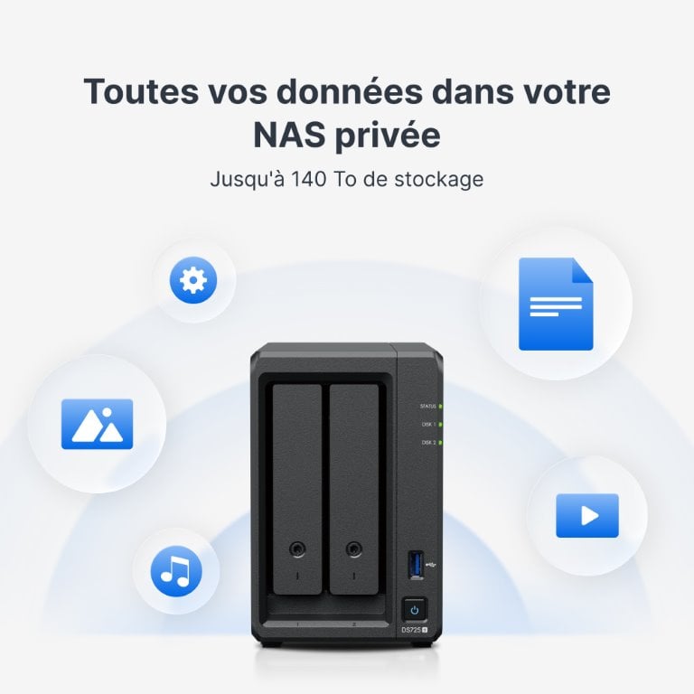 Synology DS925+ - 4 Baies (compatible disques tiers) - Serveur NAS - 8