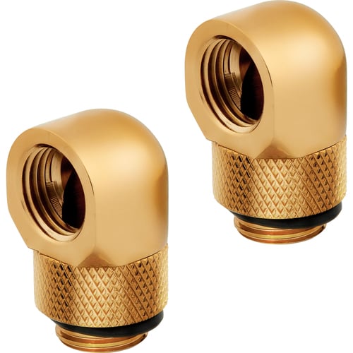 Corsair Pack 2 Fittings Or 90° - Hydro X series XF - 14mm (CX-9055010-WW) - Achat / Vente Accessoires watercooling sur Cybertek.fr - 2