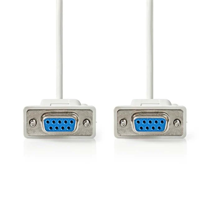 Câble D-Sub 9 femelle/femelle - 3m - Blanc - Connectique PC - 1