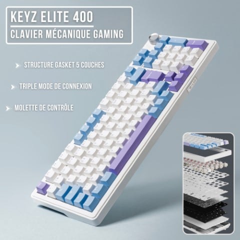 The G-LAB Keyz Elite 400 White Blue - Clavier PC The G-LAB - 6
