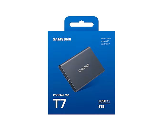 Samsung T7 USB 3.2 2 To Gris (MU-PC2T0T/WW) - Achat / Vente Disque SSD externe sur Cybertek.fr - 1