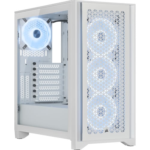 Corsair iCUE 4000D Airflow RGB TG Blanc -MT/Sans Alim/ATX Blanc - Boîtier PC - 0