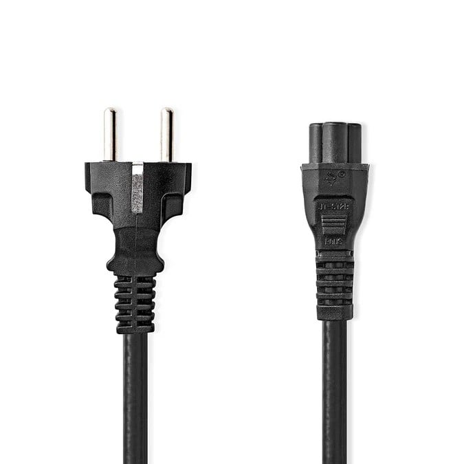 Câble prise de terre mâle/IEC-320-C5 - 2m - Noir - Connectique PC - 2