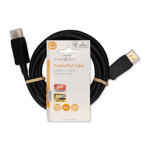 Câble DisplayPort 1.4 mâle/mâle - 2m  - Connectique TV/Hifi/Video - 2