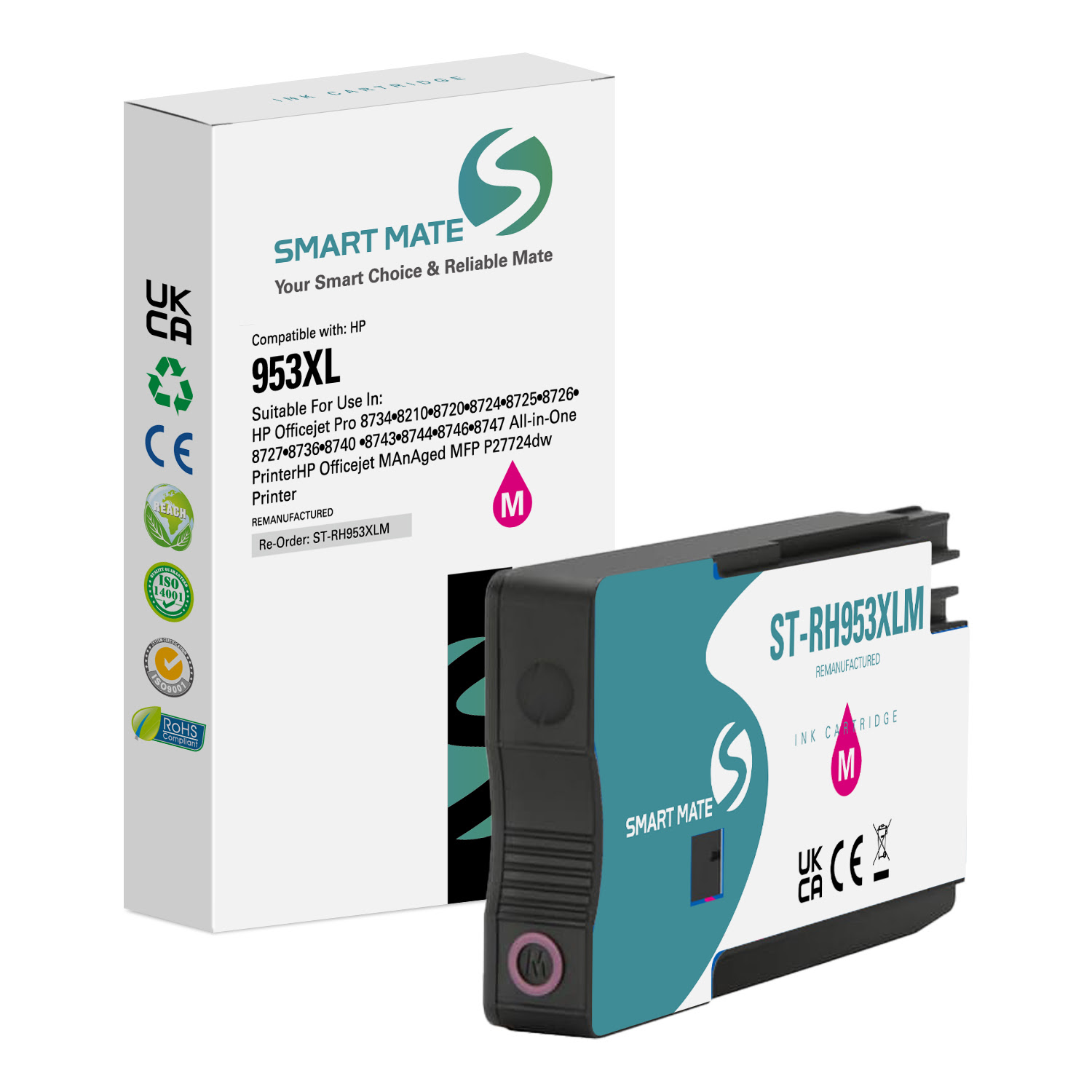 Cartouche 953XL haute capacité Magenta pour imprimante Jet d'encre Compatible HP - 0