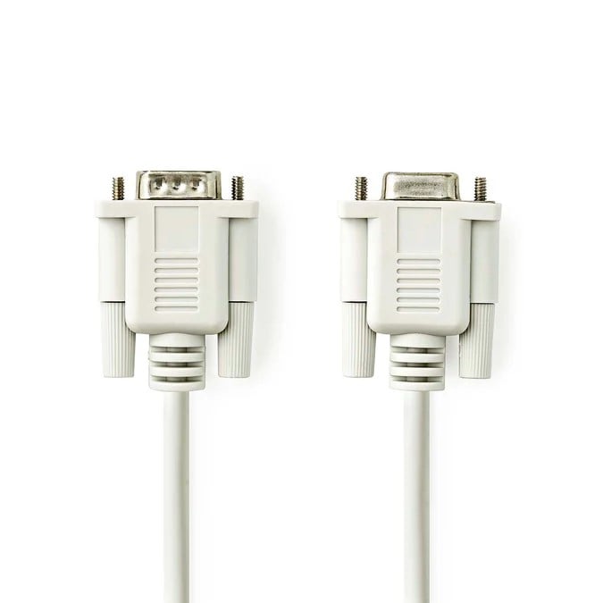 Câble D-Sub 9 mâle/femelle - 2m - Blanc - Connectique PC - 2