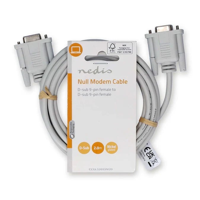 Câble D-Sub 9 femelle/femelle - 3m - Blanc - Connectique PC - 0