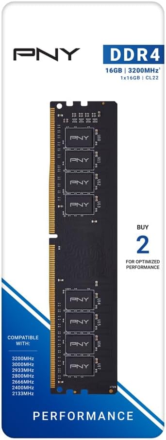 PNY Performance 1x16GB DDR4 3200Mhz CL16 BULK - Mémoire PC PNY sur Cybertek.fr - 1