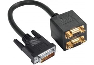 Adaptateur DVI-I vers 2 VGA mâle/femelle - 0