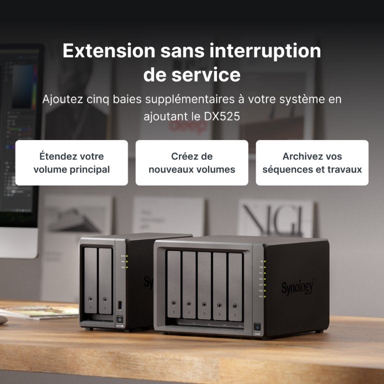 Synology DS925+ - 4 Baies (compatible disques tiers) - Serveur NAS - 5
