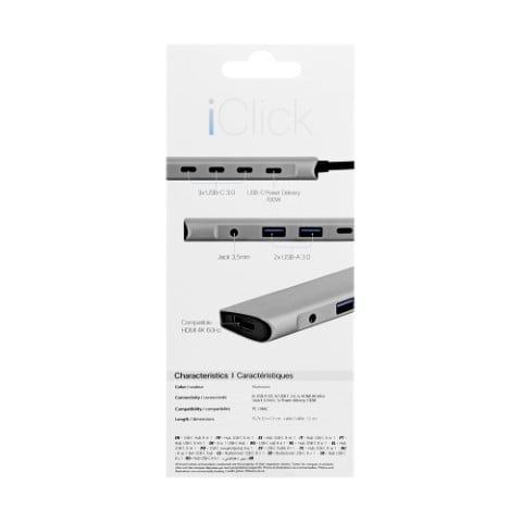 T'nB iClick Hub USB-C/8 ports/Gris - Hub T'nB - Cybertek.fr - 3