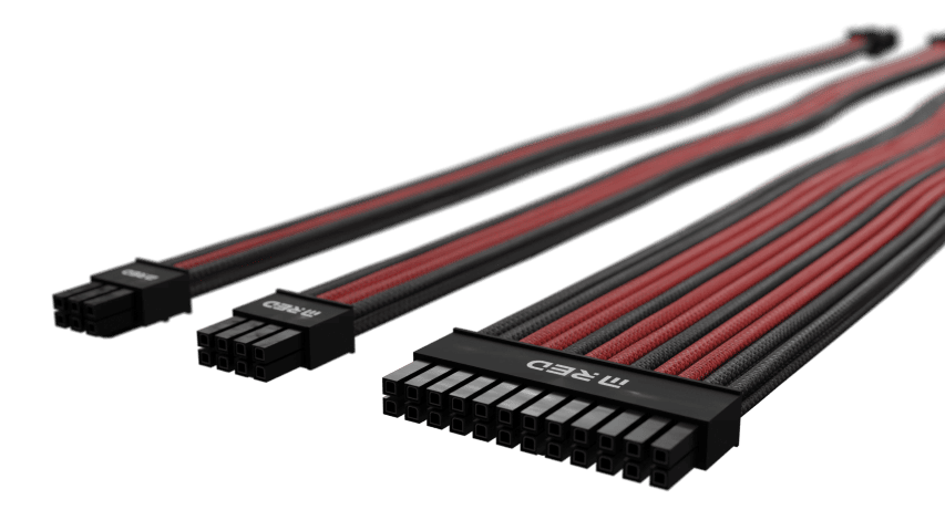 M.RED Kit ext. 7 Câbles tressés Ultimate - Noir Rouge (KEX-01BR) - Achat / Vente Accessoire alimentation sur Cybertek.fr - 3