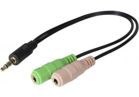 Connectique TV/Hifi/Video Cybertek Adaptateur Jack 3.5(3pts) vers micro et casque m/f