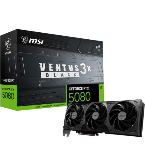 MSI GeForce RTX 5080 16G VENTUS 3X OC BLACK - Carte graphique MSI - 0