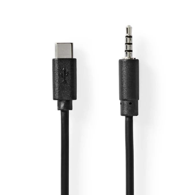 Câble USB-C vers Jack 3.5mm mâle/mâle - 1m - Noir - Connectique PC - 2
