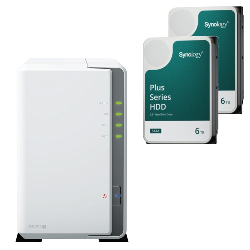 Synology DS223J 2 Baies avec 2 disques de 6 To - Serveur NAS - 0