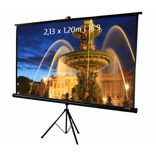 Kimex International Ecran de projection trépied - 2,13m x 1,20m 16:9 (043-2014) - Achat / Vente Accessoires vidéoprojecteur sur Cybertek.fr - 0