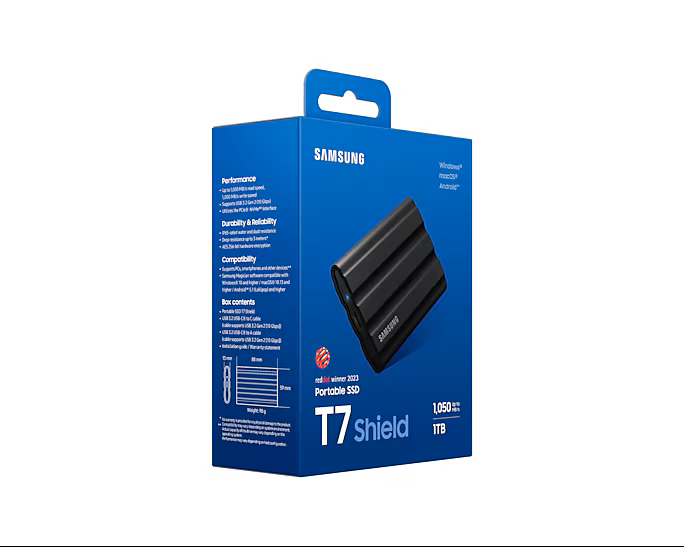 Samsung T7 SHIELD 1To Black (MU-PE1T0S/EU) - Achat / Vente Disque SSD externe sur Cybertek.fr - 9