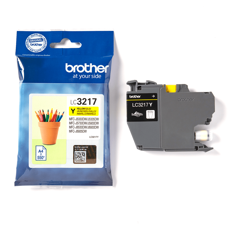 Cartouche LC3217Y Jaune pour imprimante Jet d'encre Compatible Brother - 2