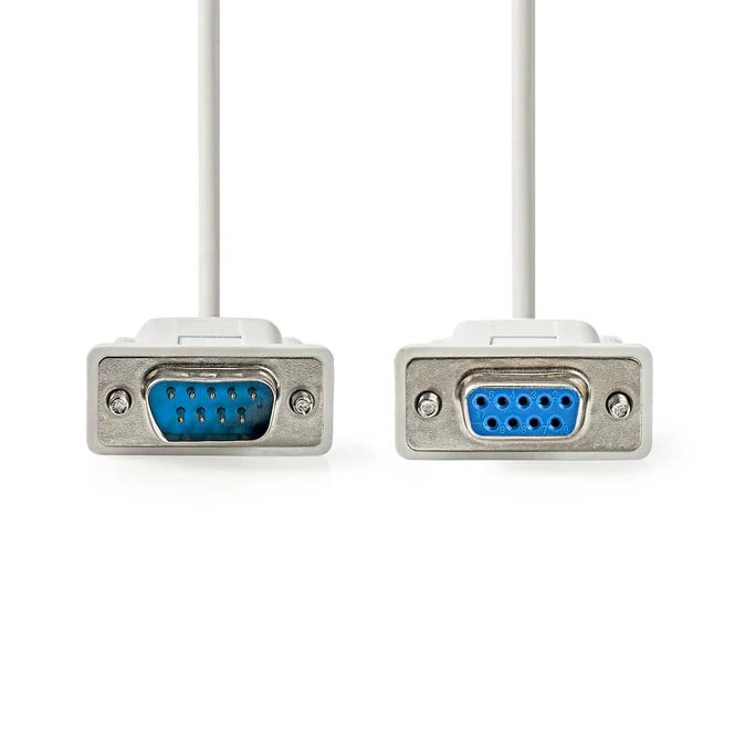 Câble D-Sub 9 mâle/femelle - 5m - Blanc - Connectique PC - 1