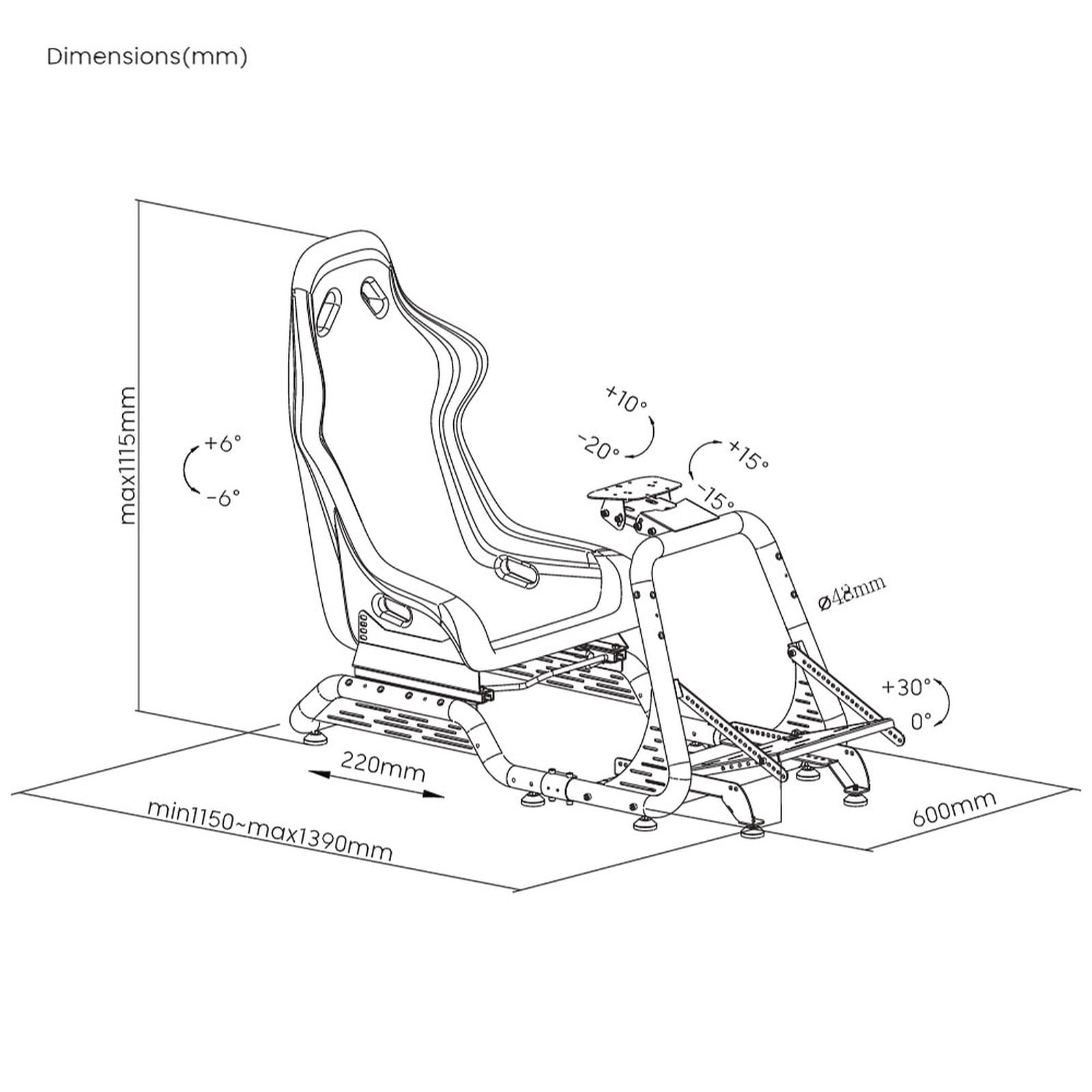 OPLITE COCKPIT GTR S8 INFINITY (OP-GTR-RC(S8)) - Achat / Vente Chassis Simracing sur Cybertek.fr - 2