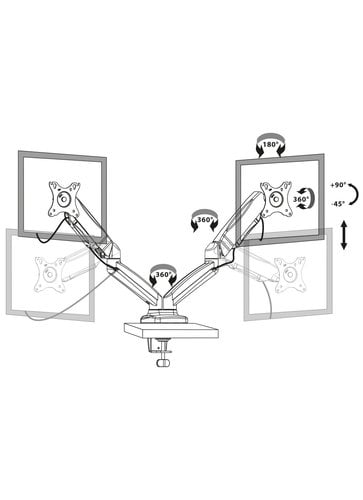 MONITOR ARM VESA DUAL SCREEN  - Accessoire écran Port - 3