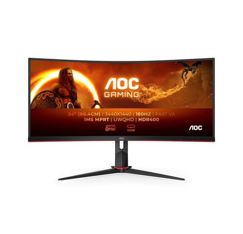 AOC 34 pouces  CU34G2XP/BK-TBE - Ecran PC AOC - Cybertek.fr - 0