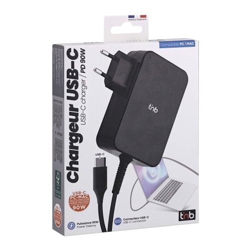 T'nB Chargeur universel 90W - USB-C (CHNBTC90W) - Achat / Vente Chargeur sur Cybertek.fr - 1