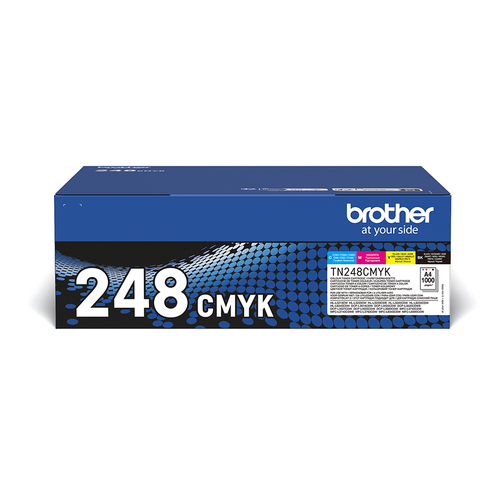 Pack 4x couleurs Toner 1000 Pages - TN248 CMYK pour imprimante Laser Brother - 1