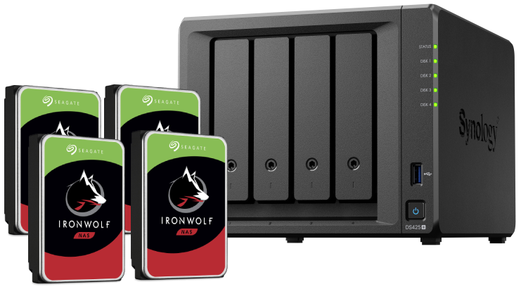 Synology DS425+ - 4 Baies avec 4 disques de 12To IronWolf - Serveur NAS - 0