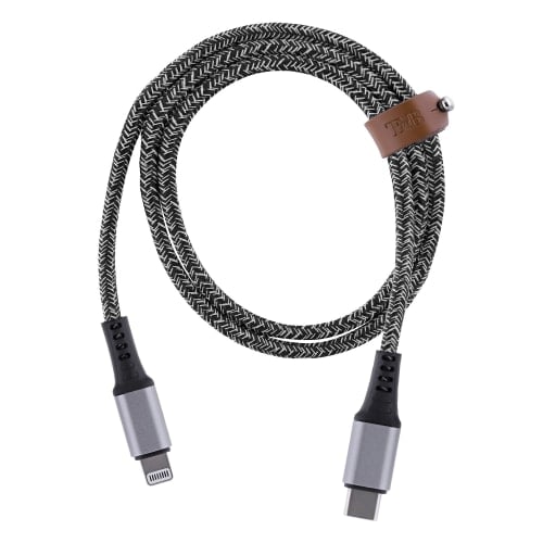 Câble USB-C/Lightning - 1,5m - nylon RPET - Noir - Connectique PC - 2