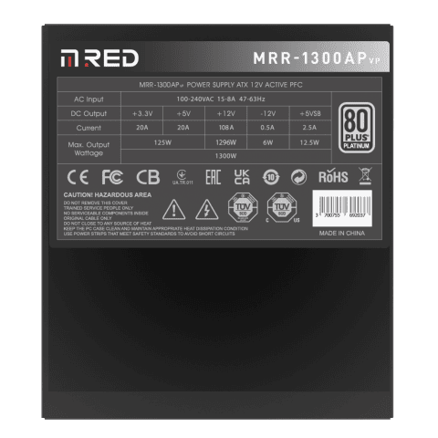 M.RED 80+ Platinum (1300W) - Alimentation M.RED - Cybertek.fr - 2