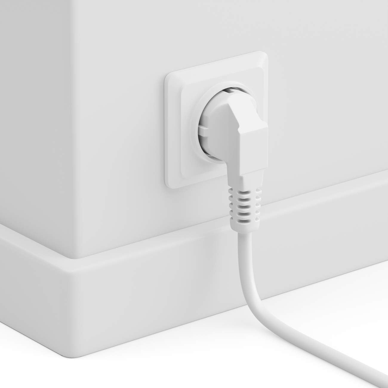 Câble d'alimentation (CEE 7 vers C13) - 2m Blanc - Connectique PC - 3