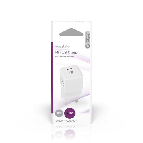 Nedis Chargeur mural 20W - 1 port USB-C - Blanc (WCMPD20W100WT) - Achat / Vente Chargeur sur Cybertek.fr - 5