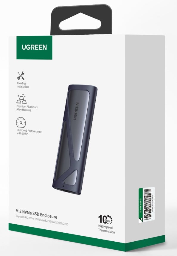 UGREEN USB-C 3.1 Gen2 vers M.2 NVME/SSD/0.50m/Gris - Boîtier externe - 1