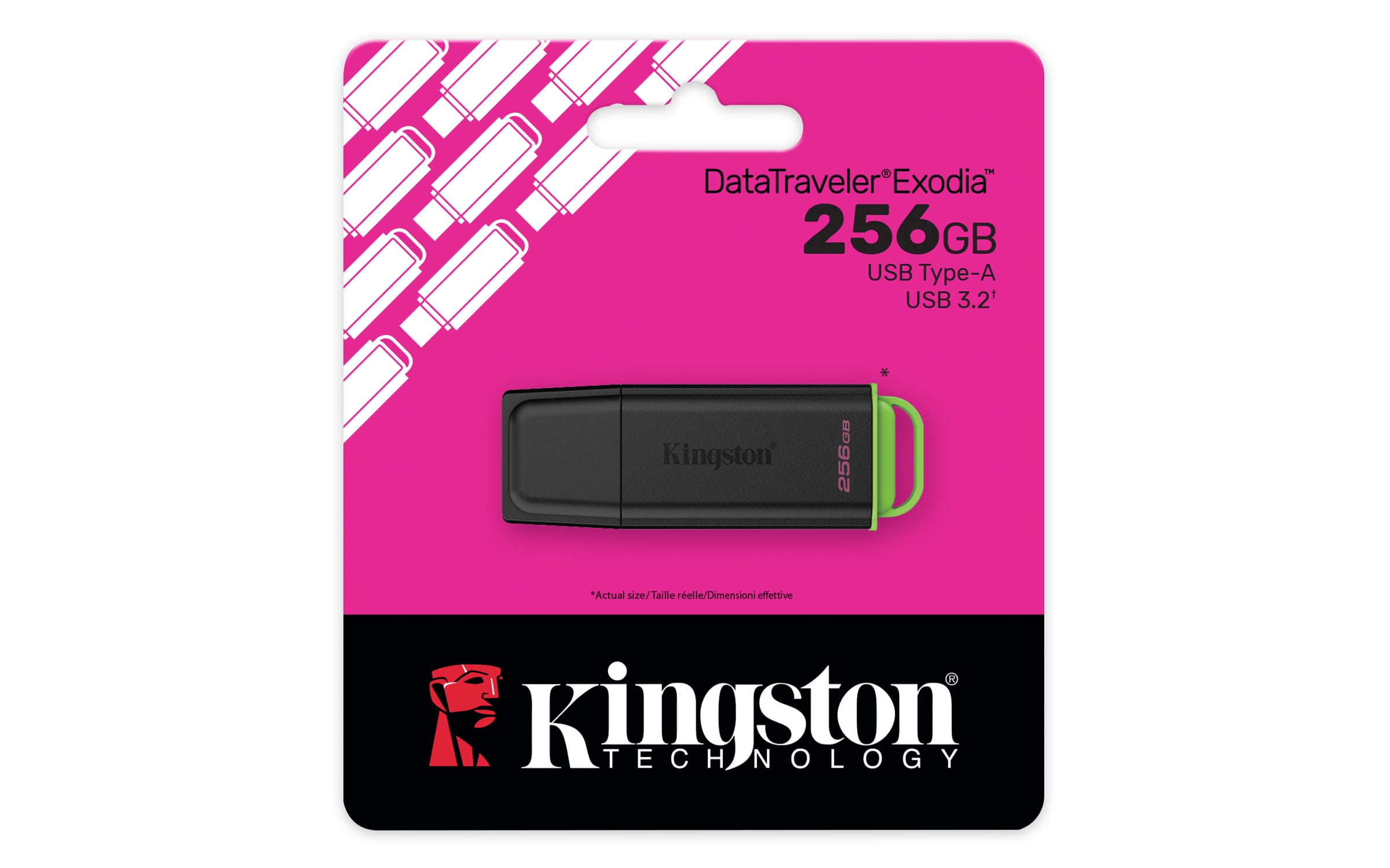 Kingston - USB 3.2 Gen 1 256GB Black/Green - Clé USB Kingston - 1