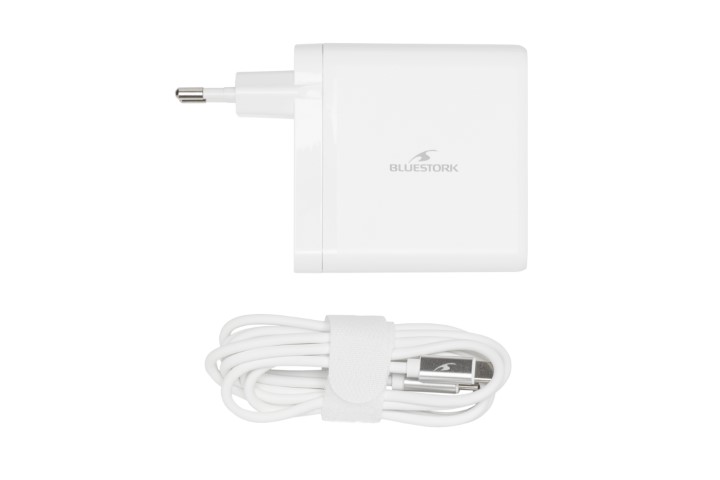 Bluestork Alimentation 65W/USB C/Blanc (PW-NB-65-C-W) - Achat / Vente Chargeur sur Cybertek.fr - 1