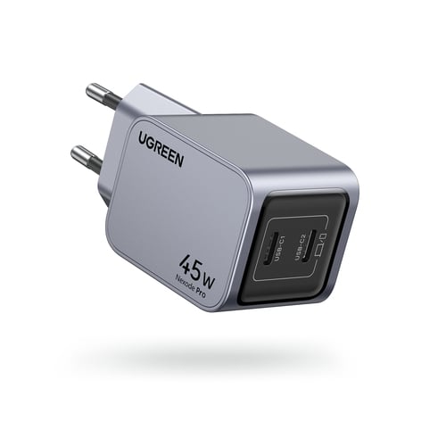 Chargeur rapide 2 ports USB-C - 45W - Gris - Accessoire téléphonie UGREEN - 2