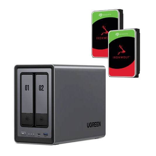 UGREEN DXP2800 - 2 Baies avec 2 disques 8To IronWolf - Serveur NAS - 0
