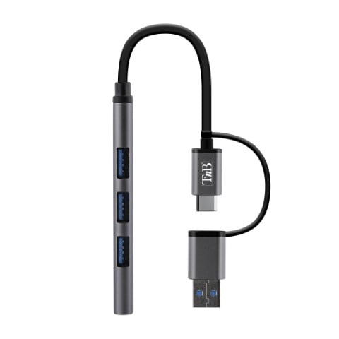 T'nB iClick Hub USB-A/USB-C/4 ports/Gris - Hub T'nB - Cybertek.fr - 4