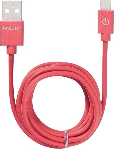 Câble USB-A/Micro USB B - 1.2m - Rouge - Connectique PC - 1