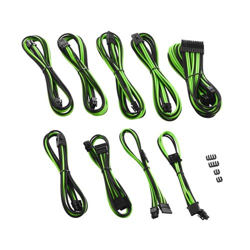 CableMod Cable Kit C-Series PRO ModMesh Black/Light Green Corsair - CM-PCSR-FKIT-NKKLG-R (CM-PCSR-FKIT-NKKLG-R) - Achat / Vente Accessoire alimentation sur Cybertek.fr - 1