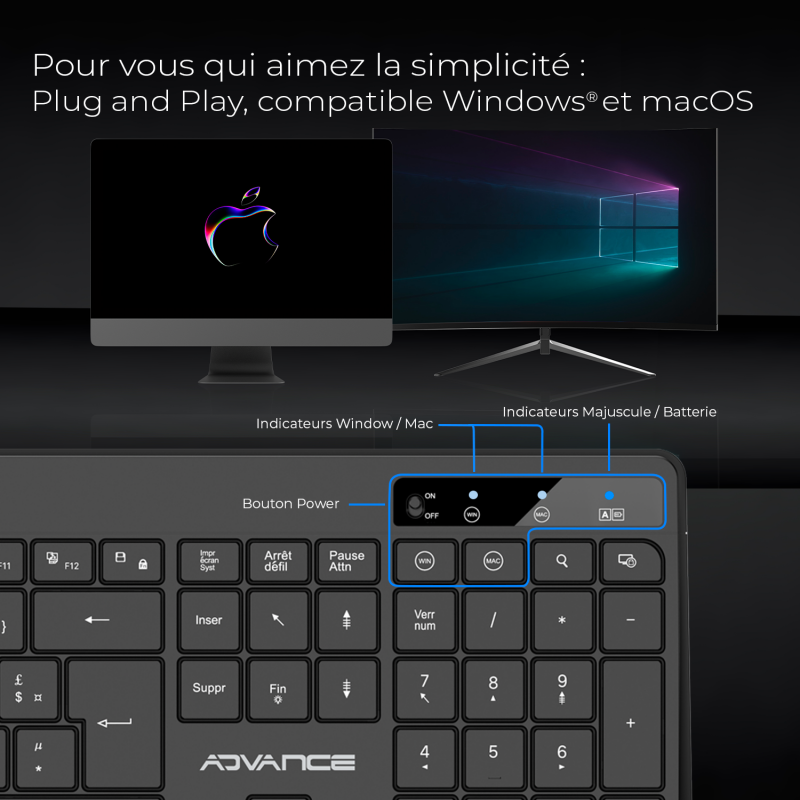 Advance R-Type Wireless - Clavier PC Advance - Cybertek.fr - 6